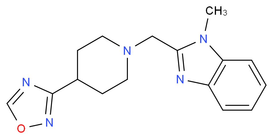 1-methyl-2-{[4-(1,2,4-oxadiazol-3-yl)piperidin-1-yl]methyl}-1H-benzimidazole_Molecular_structure_CAS_)