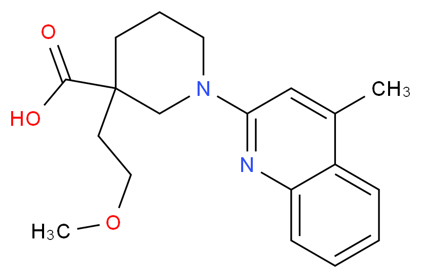 3-(2-methoxyethyl)-1-(4-methylquinolin-2-yl)piperidine-3-carboxylic acid_Molecular_structure_CAS_)