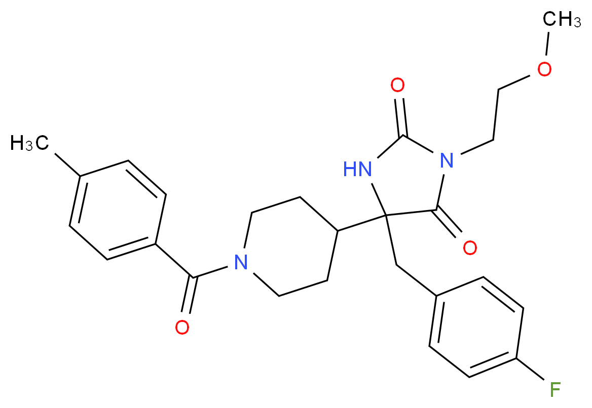 5-(4-fluorobenzyl)-3-(2-methoxyethyl)-5-[1-(4-methylbenzoyl)-4-piperidinyl]-2,4-imidazolidinedione_Molecular_structure_CAS_)