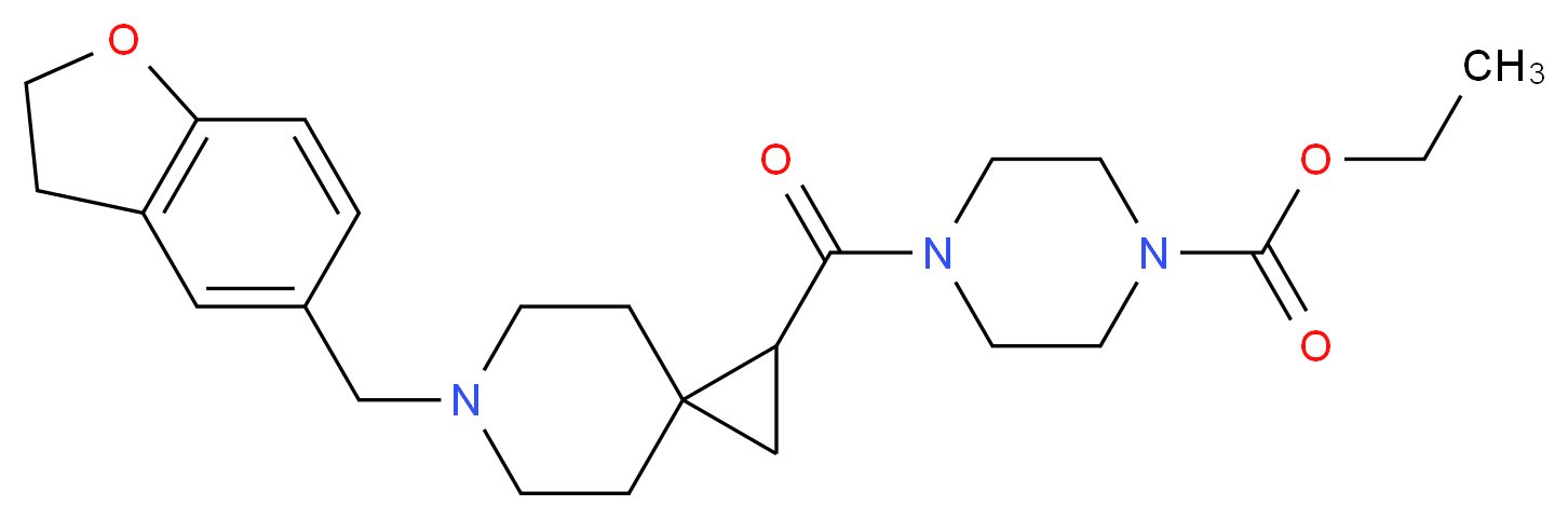 ethyl 4-{[6-(2,3-dihydro-1-benzofuran-5-ylmethyl)-6-azaspiro[2.5]oct-1-yl]carbonyl}-1-piperazinecarboxylate_Molecular_structure_CAS_)