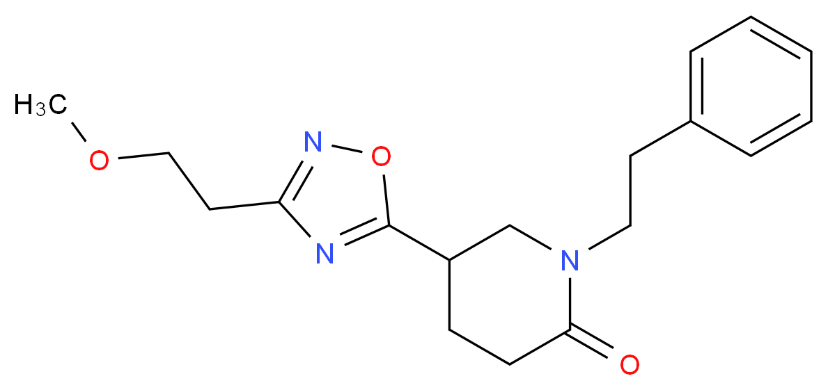 5-[3-(2-methoxyethyl)-1,2,4-oxadiazol-5-yl]-1-(2-phenylethyl)-2-piperidinone_Molecular_structure_CAS_)