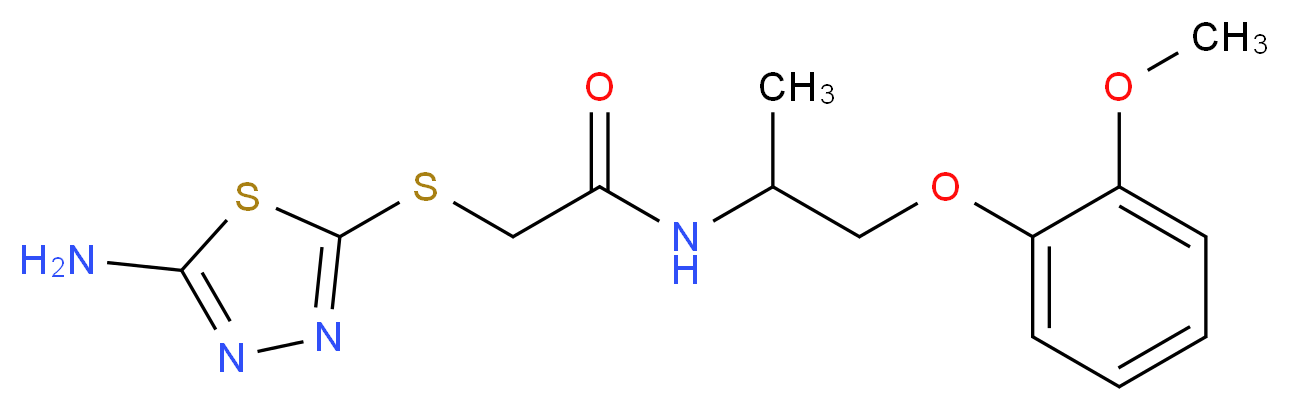 2-[(5-amino-1,3,4-thiadiazol-2-yl)thio]-N-[2-(2-methoxyphenoxy)-1-methylethyl]acetamide_Molecular_structure_CAS_)
