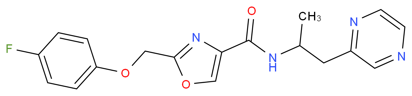 2-[(4-fluorophenoxy)methyl]-N-[1-methyl-2-(2-pyrazinyl)ethyl]-1,3-oxazole-4-carboxamide_Molecular_structure_CAS_)