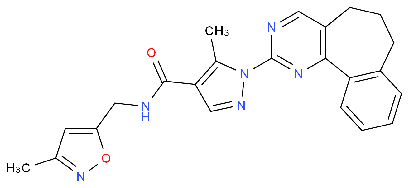 1-(6,7-dihydro-5H-benzo[6,7]cyclohepta[1,2-d]pyrimidin-2-yl)-5-methyl-N-[(3-methyl-5-isoxazolyl)methyl]-1H-pyrazole-4-carboxamide_Molecular_structure_CAS_)