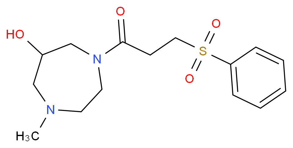 1-methyl-4-[3-(phenylsulfonyl)propanoyl]-1,4-diazepan-6-ol_Molecular_structure_CAS_)
