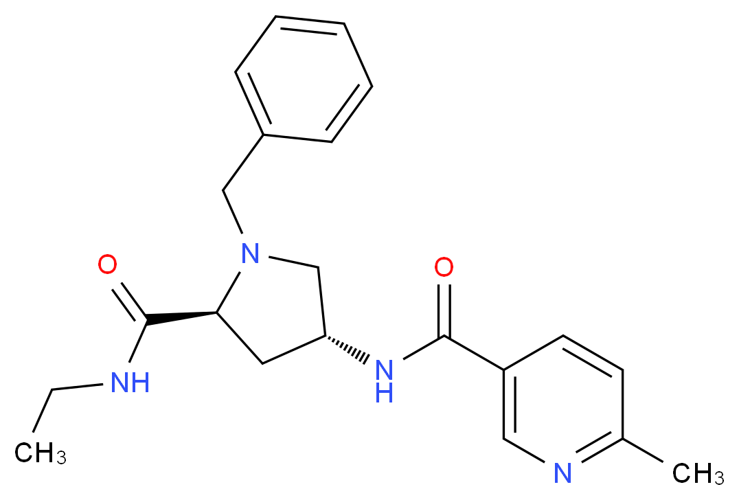 N-{(3R,5S)-1-benzyl-5-[(ethylamino)carbonyl]pyrrolidin-3-yl}-6-methylnicotinamide (non-preferred name)_Molecular_structure_CAS_)