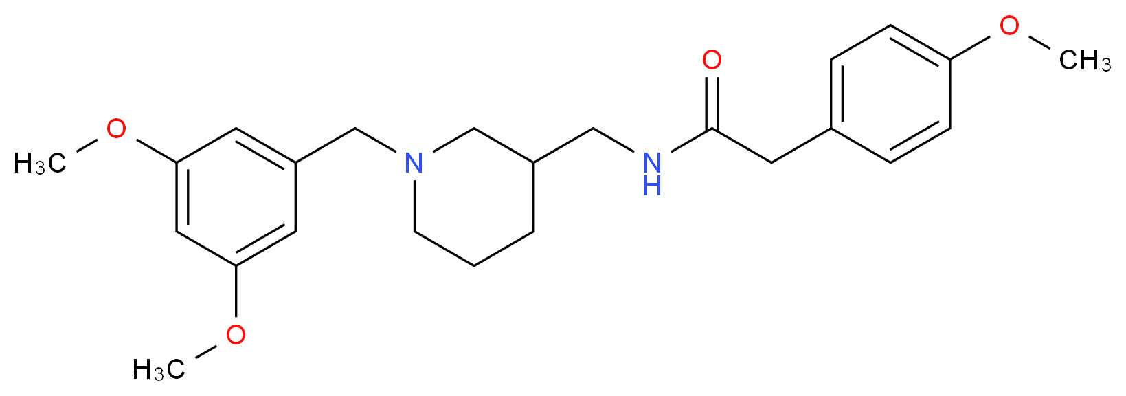 N-{[1-(3,5-dimethoxybenzyl)-3-piperidinyl]methyl}-2-(4-methoxyphenyl)acetamide_Molecular_structure_CAS_)