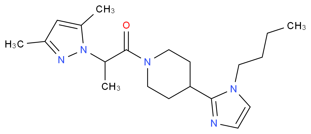 4-(1-butyl-1H-imidazol-2-yl)-1-[2-(3,5-dimethyl-1H-pyrazol-1-yl)propanoyl]piperidine_Molecular_structure_CAS_)