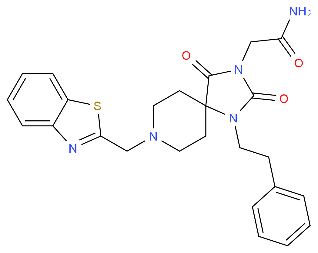 2-[8-(1,3-benzothiazol-2-ylmethyl)-2,4-dioxo-1-(2-phenylethyl)-1,3,8-triazaspiro[4.5]dec-3-yl]acetamide_Molecular_structure_CAS_)