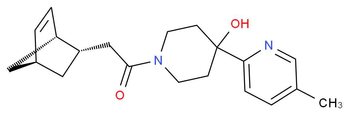 1-[(1S*,2S*,4S*)-bicyclo[2.2.1]hept-5-en-2-ylacetyl]-4-(5-methylpyridin-2-yl)piperidin-4-ol_Molecular_structure_CAS_)