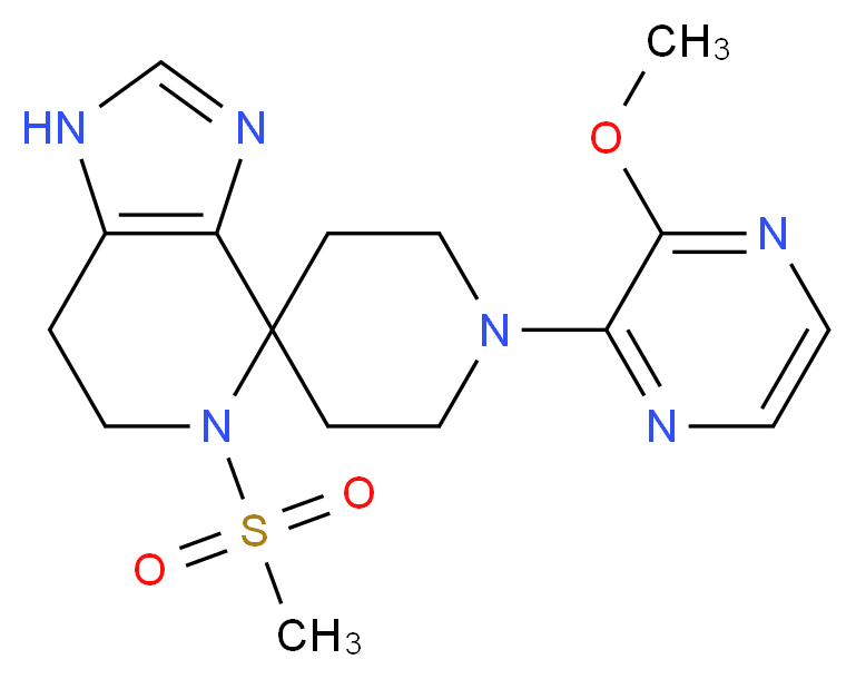 1'-(3-methoxypyrazin-2-yl)-5-(methylsulfonyl)-1,5,6,7-tetrahydrospiro[imidazo[4,5-c]pyridine-4,4'-piperidine]_Molecular_structure_CAS_)