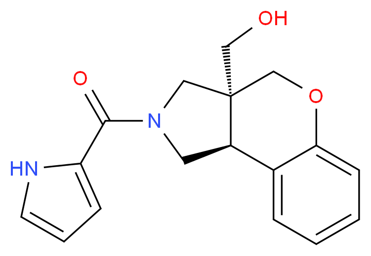 [(3aS*,9bS*)-2-(1H-pyrrol-2-ylcarbonyl)-1,2,3,9b-tetrahydrochromeno[3,4-c]pyrrol-3a(4H)-yl]methanol_Molecular_structure_CAS_)