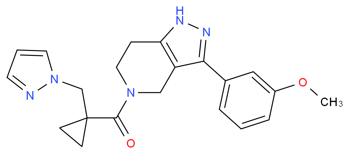 3-(3-methoxyphenyl)-5-{[1-(1H-pyrazol-1-ylmethyl)cyclopropyl]carbonyl}-4,5,6,7-tetrahydro-1H-pyrazolo[4,3-c]pyridine_Molecular_structure_CAS_)