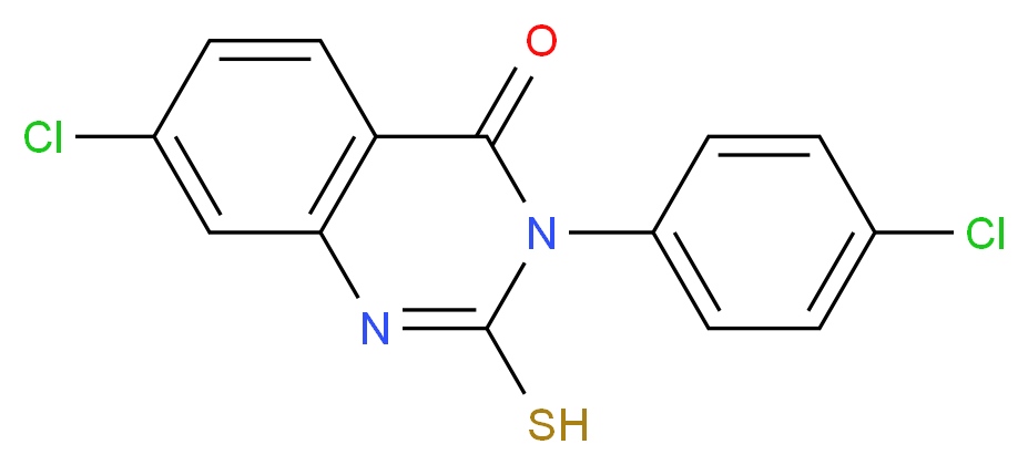 7-chloro-3-(4-chlorophenyl)-2-mercaptoquinazolin-4(3H)-one_Molecular_structure_CAS_)