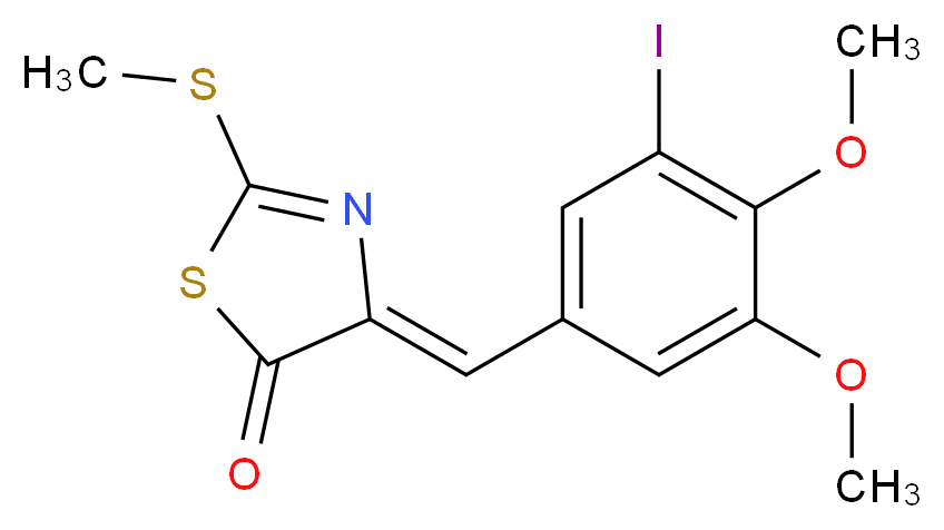 (4Z)-4-(3-iodo-4,5-dimethoxybenzylidene)-2-(methylthio)-1,3-thiazol-5(4H)-one_Molecular_structure_CAS_430450-90-1)