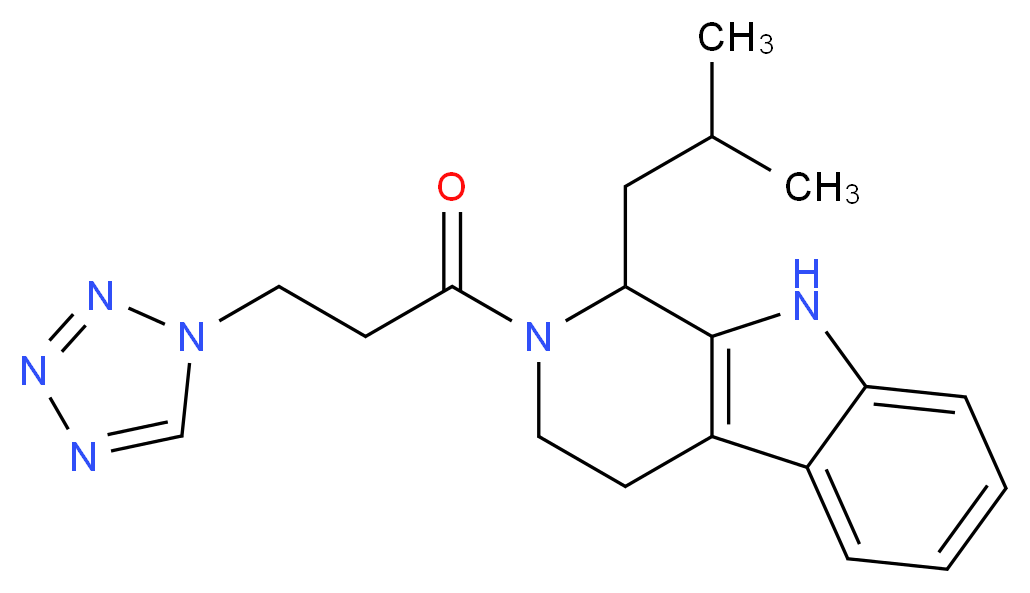 1-isobutyl-2-[3-(1H-tetrazol-1-yl)propanoyl]-2,3,4,9-tetrahydro-1H-beta-carboline_Molecular_structure_CAS_)