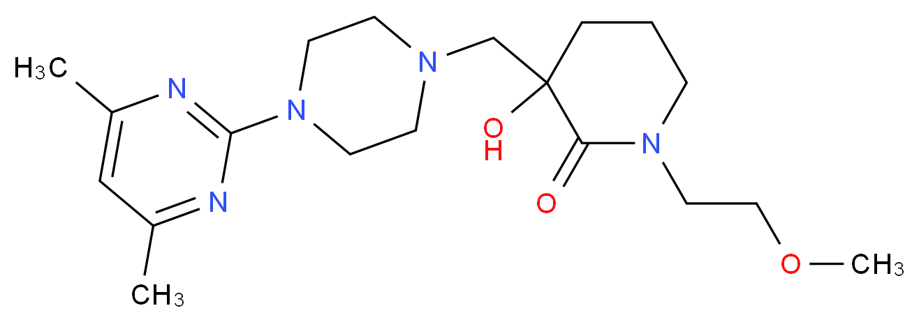 3-{[4-(4,6-dimethylpyrimidin-2-yl)piperazin-1-yl]methyl}-3-hydroxy-1-(2-methoxyethyl)piperidin-2-one_Molecular_structure_CAS_)