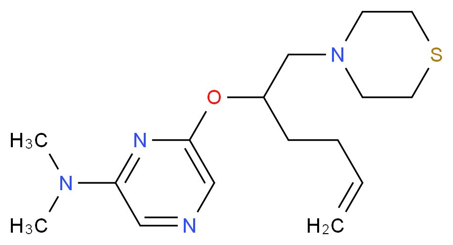 N,N-dimethyl-6-{[1-(thiomorpholin-4-ylmethyl)pent-4-en-1-yl]oxy}pyrazin-2-amine_Molecular_structure_CAS_)