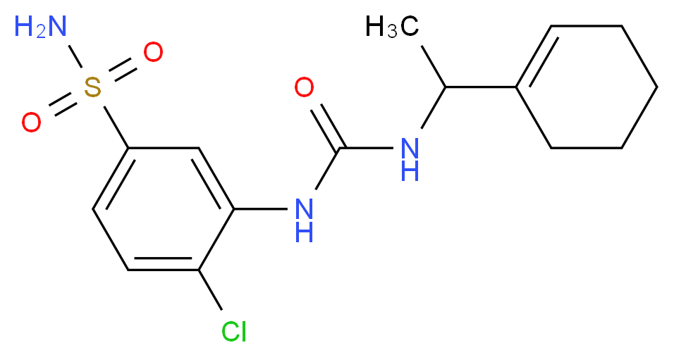 4-chloro-3-({[(1-cyclohex-1-en-1-ylethyl)amino]carbonyl}amino)benzenesulfonamide_Molecular_structure_CAS_)