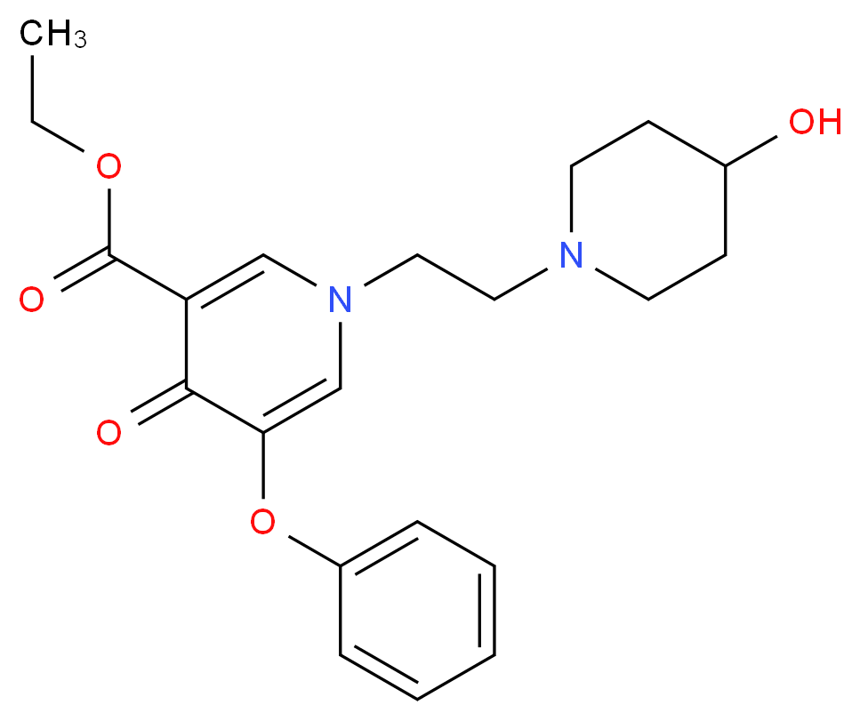 ethyl 1-[2-(4-hydroxypiperidin-1-yl)ethyl]-4-oxo-5-phenoxy-1,4-dihydropyridine-3-carboxylate_Molecular_structure_CAS_)