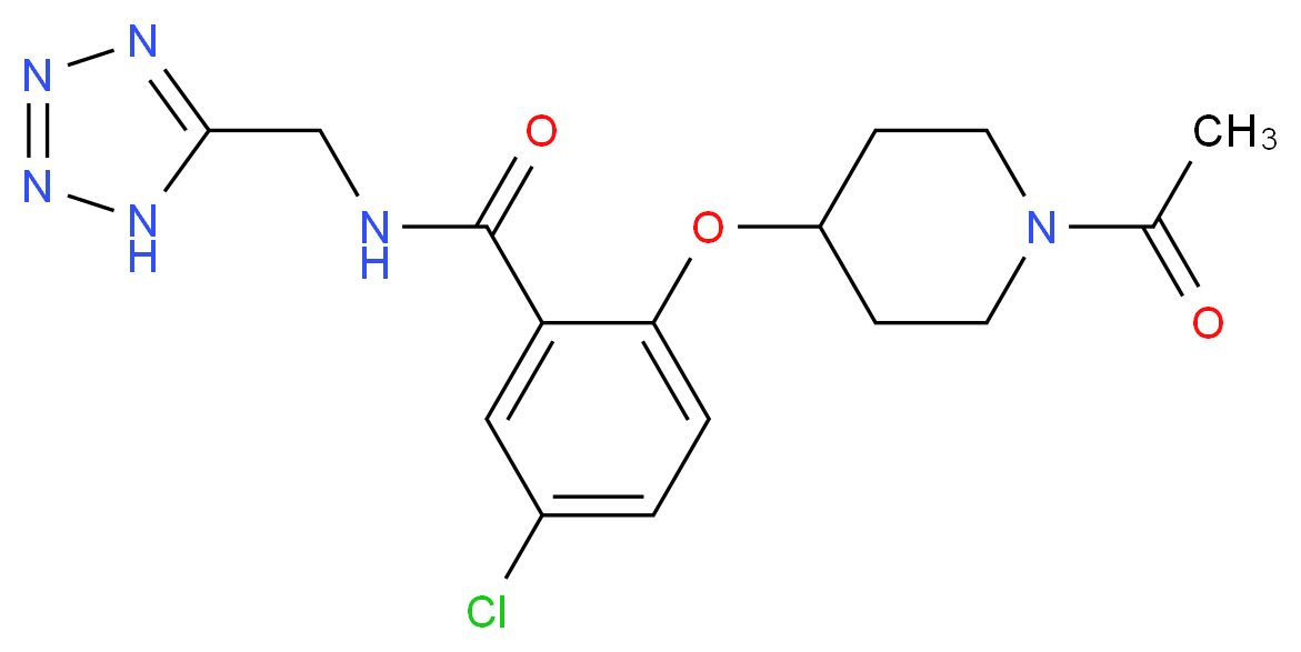 2-[(1-acetylpiperidin-4-yl)oxy]-5-chloro-N-(1H-tetrazol-5-ylmethyl)benzamide_Molecular_structure_CAS_)