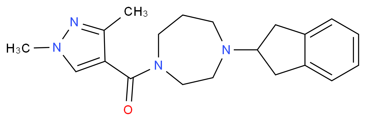 1-(2,3-dihydro-1H-inden-2-yl)-4-[(1,3-dimethyl-1H-pyrazol-4-yl)carbonyl]-1,4-diazepane_Molecular_structure_CAS_)