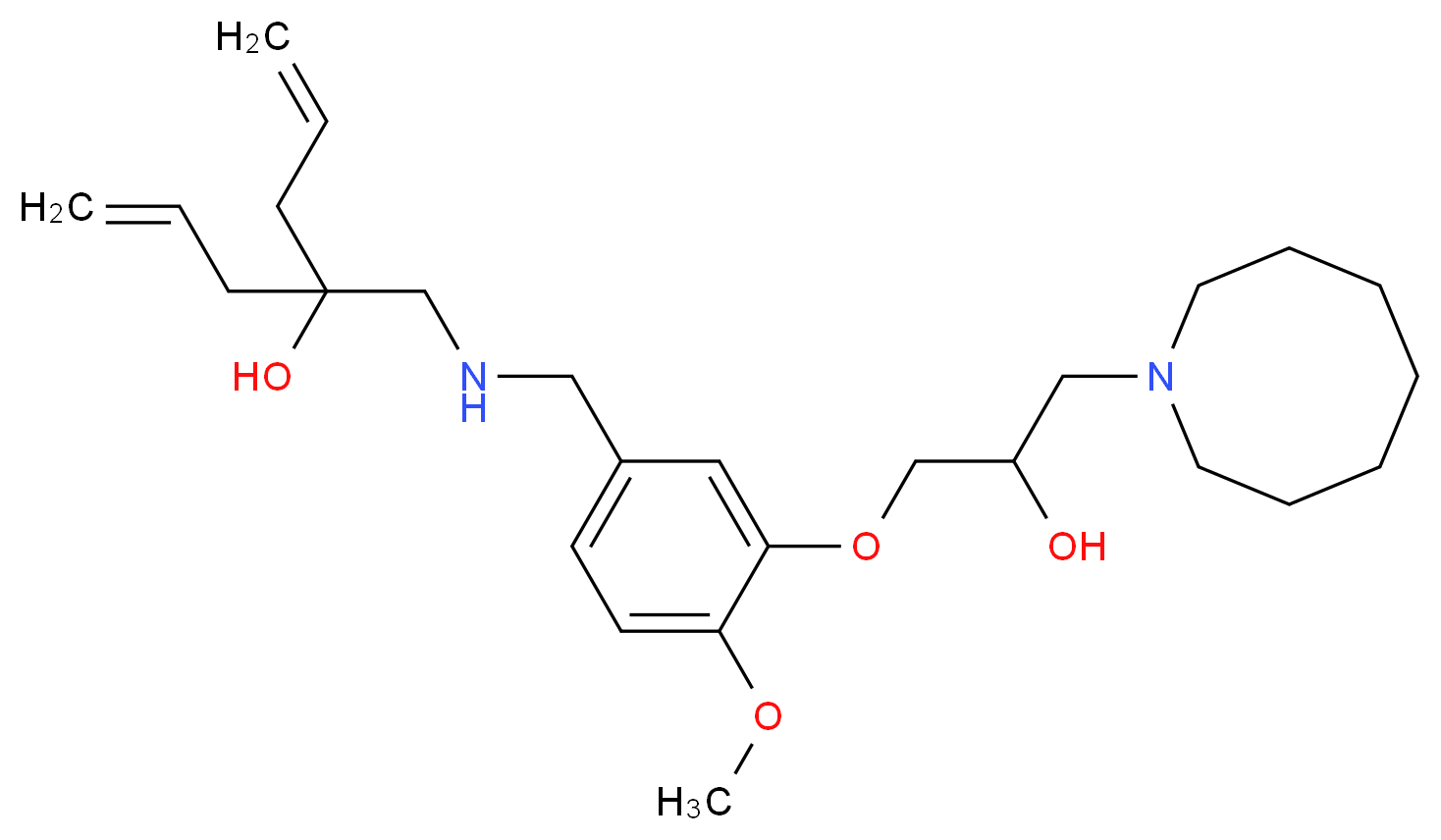4-[({3-[3-(1-azocanyl)-2-hydroxypropoxy]-4-methoxybenzyl}amino)methyl]-1,6-heptadien-4-ol_Molecular_structure_CAS_)