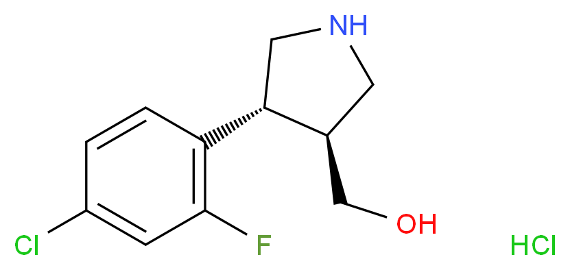 [(3S,4R)-4-(4-Chloro-2-fluorophenyl)pyrrolidin-3-yl]methanol hydrochloride_Molecular_structure_CAS_)
