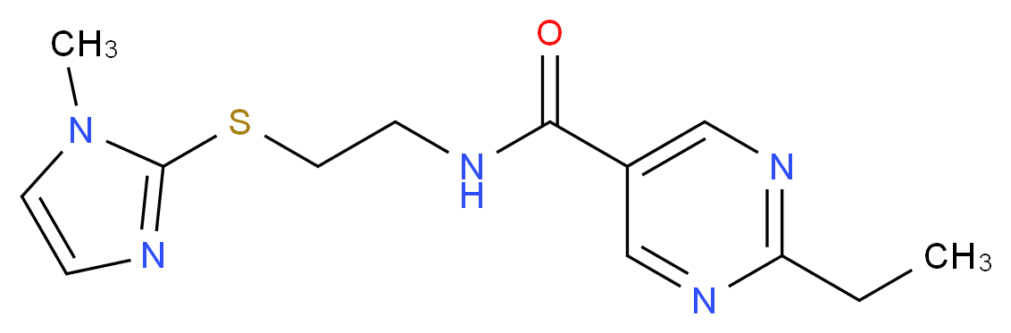 2-ethyl-N-{2-[(1-methyl-1H-imidazol-2-yl)thio]ethyl}-5-pyrimidinecarboxamide_Molecular_structure_CAS_)