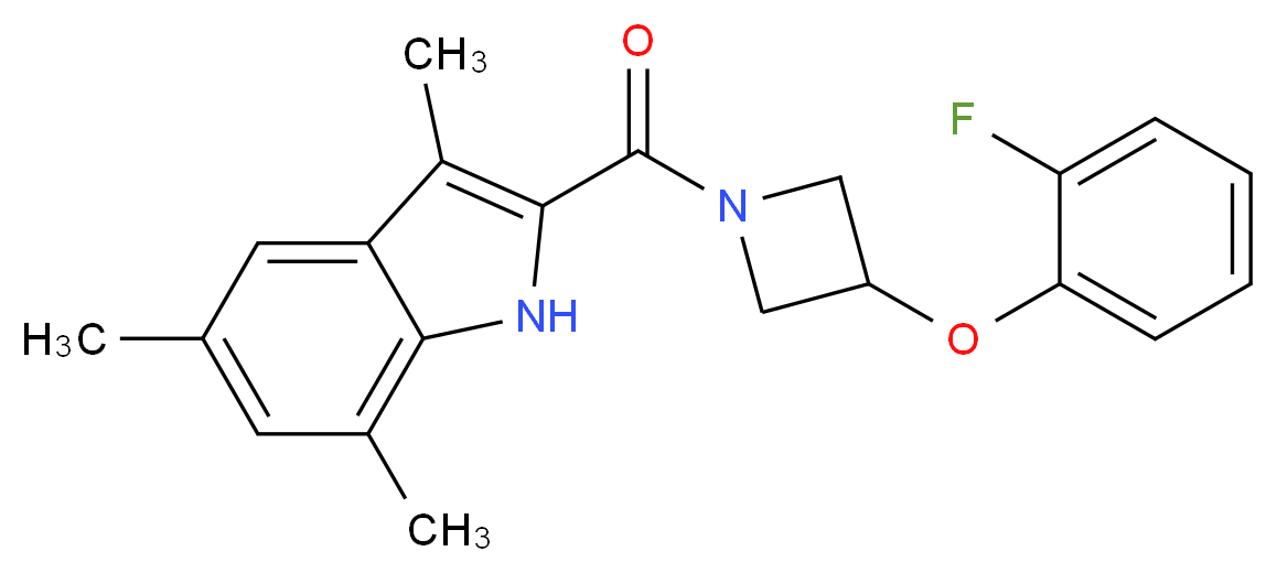 2-{[3-(2-fluorophenoxy)-1-azetidinyl]carbonyl}-3,5,7-trimethyl-1H-indole_Molecular_structure_CAS_)