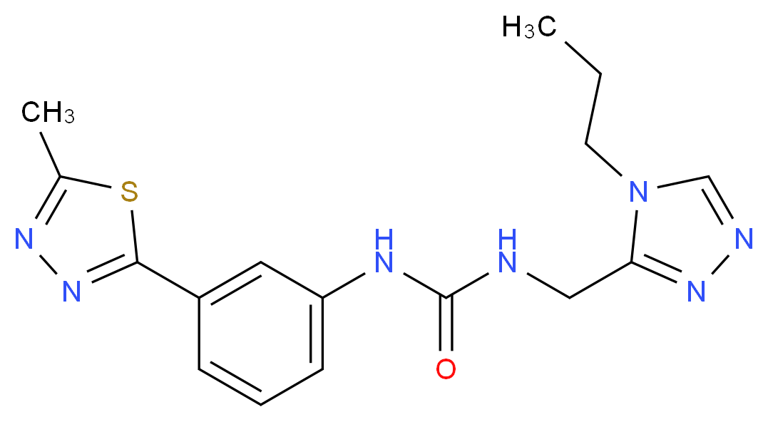 N-[3-(5-methyl-1,3,4-thiadiazol-2-yl)phenyl]-N'-[(4-propyl-4H-1,2,4-triazol-3-yl)methyl]urea_Molecular_structure_CAS_)
