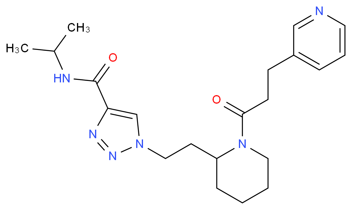 N-isopropyl-1-(2-{1-[3-(3-pyridinyl)propanoyl]-2-piperidinyl}ethyl)-1H-1,2,3-triazole-4-carboxamide_Molecular_structure_CAS_)