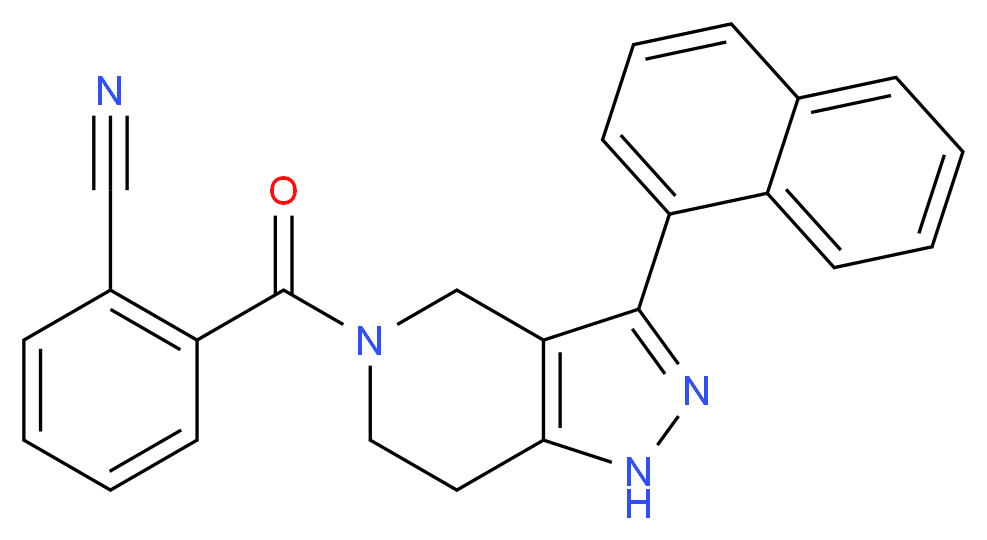 2-{[3-(1-naphthyl)-1,4,6,7-tetrahydro-5H-pyrazolo[4,3-c]pyridin-5-yl]carbonyl}benzonitrile_Molecular_structure_CAS_)