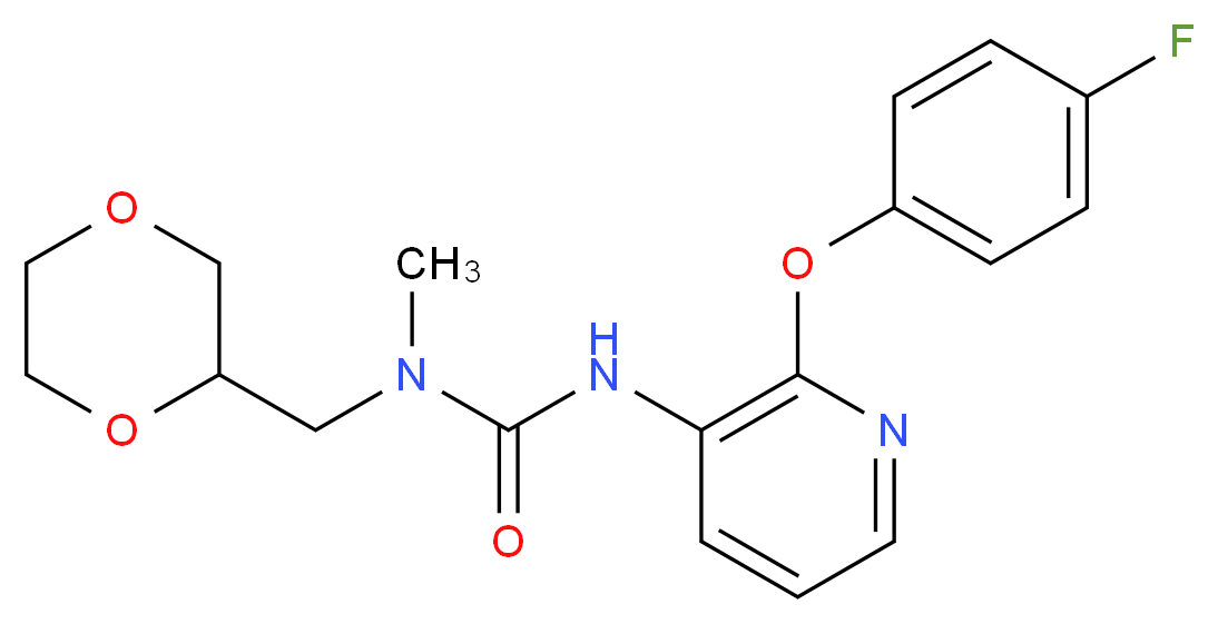 N-(1,4-dioxan-2-ylmethyl)-N'-[2-(4-fluorophenoxy)pyridin-3-yl]-N-methylurea_Molecular_structure_CAS_)