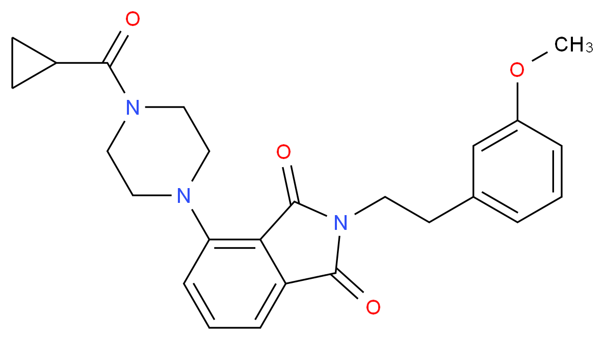4-[4-(cyclopropylcarbonyl)-1-piperazinyl]-2-[2-(3-methoxyphenyl)ethyl]-1H-isoindole-1,3(2H)-dione_Molecular_structure_CAS_)