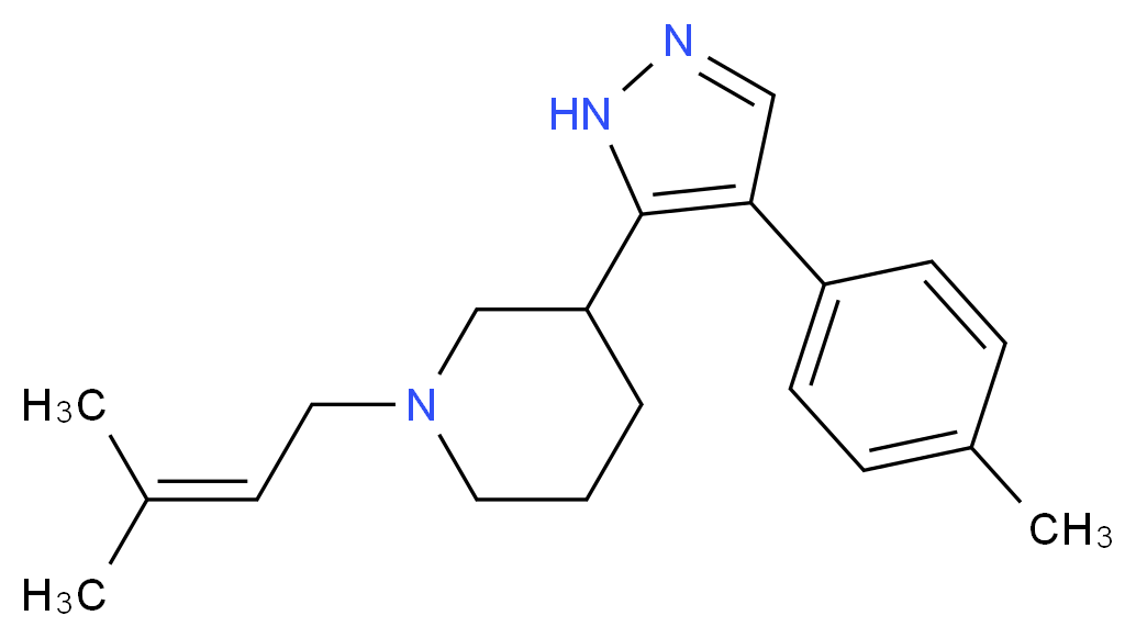 1-(3-methyl-2-buten-1-yl)-3-[4-(4-methylphenyl)-1H-pyrazol-5-yl]piperidine_Molecular_structure_CAS_)