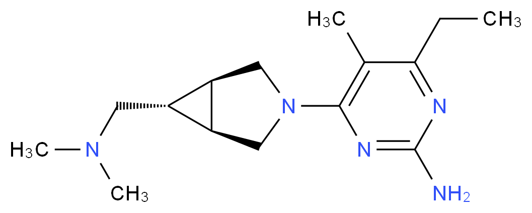 4-{(1R*,5S*,6r)-6-[(dimethylamino)methyl]-3-azabicyclo[3.1.0]hex-3-yl}-6-ethyl-5-methylpyrimidin-2-amine_Molecular_structure_CAS_)