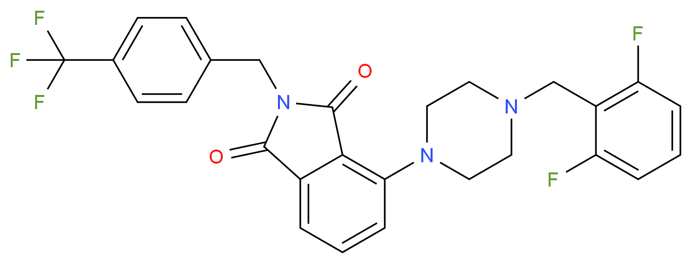 4-[4-(2,6-difluorobenzyl)-1-piperazinyl]-2-[4-(trifluoromethyl)benzyl]-1H-isoindole-1,3(2H)-dione_Molecular_structure_CAS_)