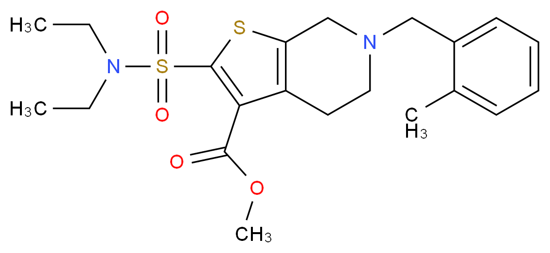 methyl 2-[(diethylamino)sulfonyl]-6-(2-methylbenzyl)-4,5,6,7-tetrahydrothieno[2,3-c]pyridine-3-carboxylate_Molecular_structure_CAS_)