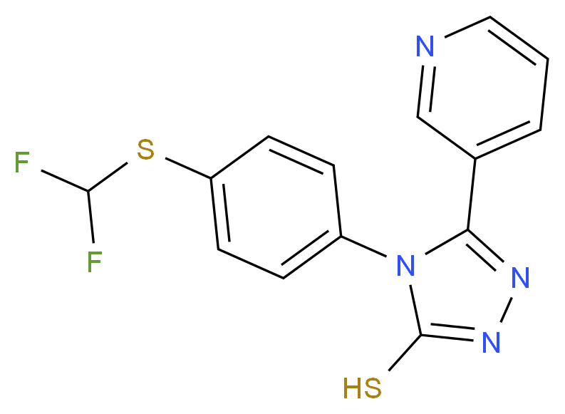 4-(4-Difluoromethylsulfanyl-phenyl)-5-pyridin-3-yl-4H-[1,2,4]triazole-3-thiol_Molecular_structure_CAS_)