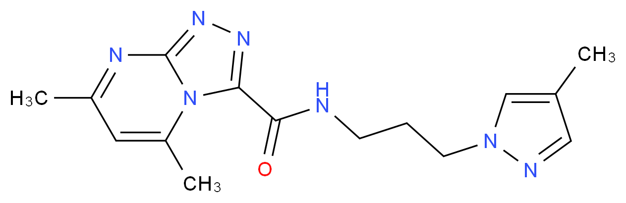 5,7-dimethyl-N-[3-(4-methyl-1H-pyrazol-1-yl)propyl][1,2,4]triazolo[4,3-a]pyrimidine-3-carboxamide_Molecular_structure_CAS_)