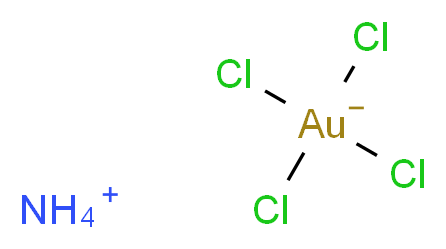 Ammonium tetrachloroaurate(III) hydrate, Premion&reg;_Molecular_structure_CAS_13874-04-9)