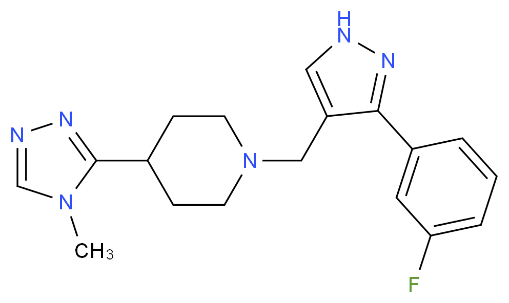 1-{[3-(3-fluorophenyl)-1H-pyrazol-4-yl]methyl}-4-(4-methyl-4H-1,2,4-triazol-3-yl)piperidine_Molecular_structure_CAS_)