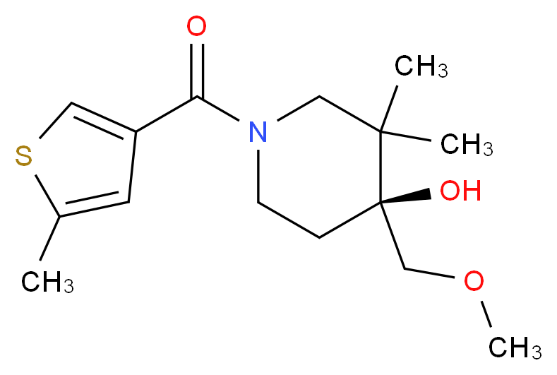 (4S)-4-(methoxymethyl)-3,3-dimethyl-1-[(5-methyl-3-thienyl)carbonyl]-4-piperidinol_Molecular_structure_CAS_)