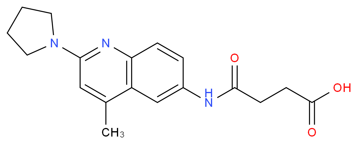 4-[(4-Methyl-2-pyrrolidin-1-ylquinolin-6-yl)amino] -4-oxobutanoic acid_Molecular_structure_CAS_)