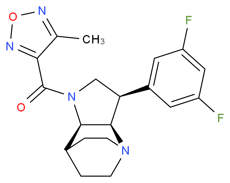 (3R*,3aR*,7aR*)-3-(3,5-difluorophenyl)-1-[(4-methyl-1,2,5-oxadiazol-3-yl)carbonyl]octahydro-4,7-ethanopyrrolo[3,2-b]pyridine_Molecular_structure_CAS_)