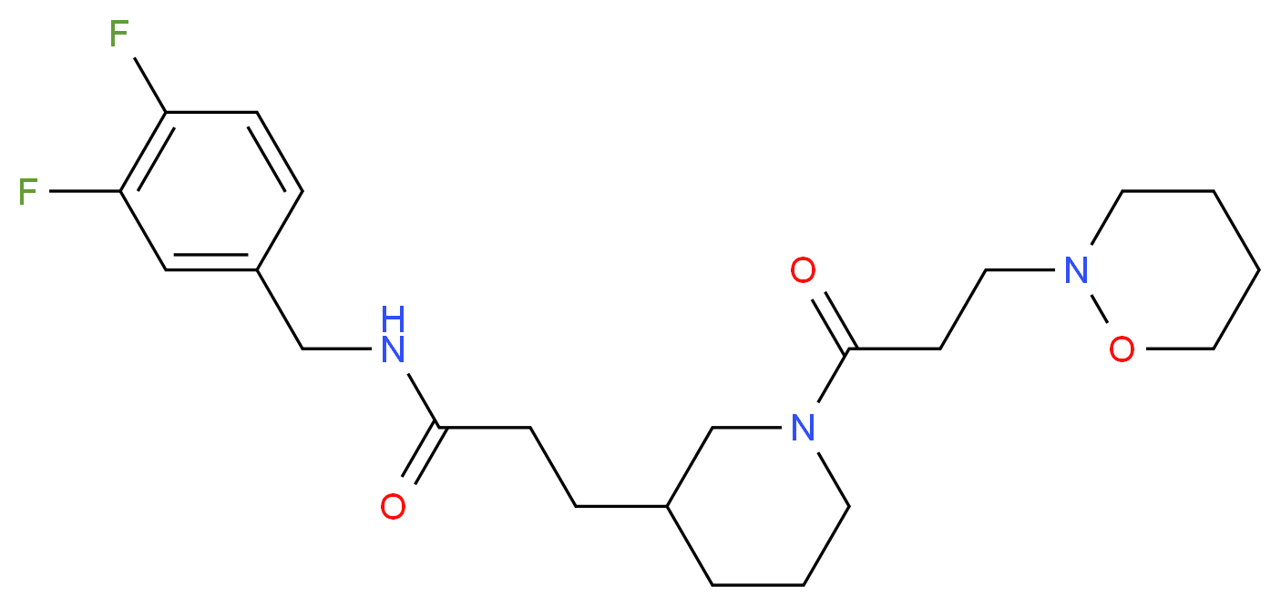 N-(3,4-difluorobenzyl)-3-{1-[3-(1,2-oxazinan-2-yl)propanoyl]-3-piperidinyl}propanamide_Molecular_structure_CAS_)