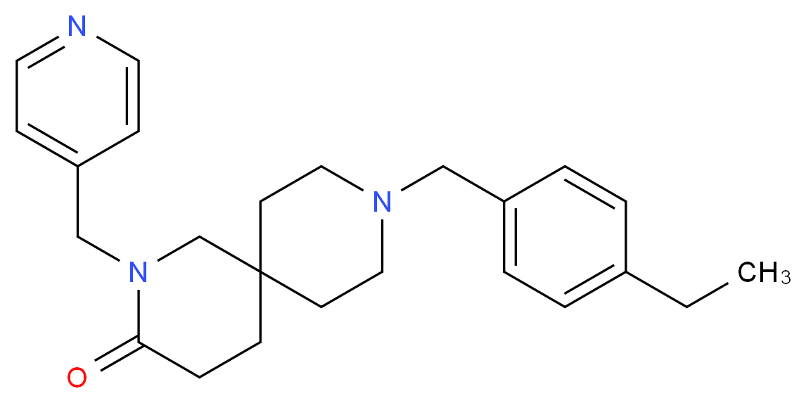 9-(4-ethylbenzyl)-2-(pyridin-4-ylmethyl)-2,9-diazaspiro[5.5]undecan-3-one_Molecular_structure_CAS_)