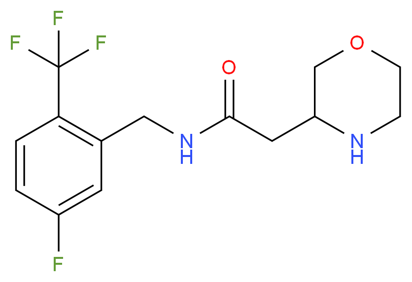 N-[5-fluoro-2-(trifluoromethyl)benzyl]-2-(3-morpholinyl)acetamide_Molecular_structure_CAS_)
