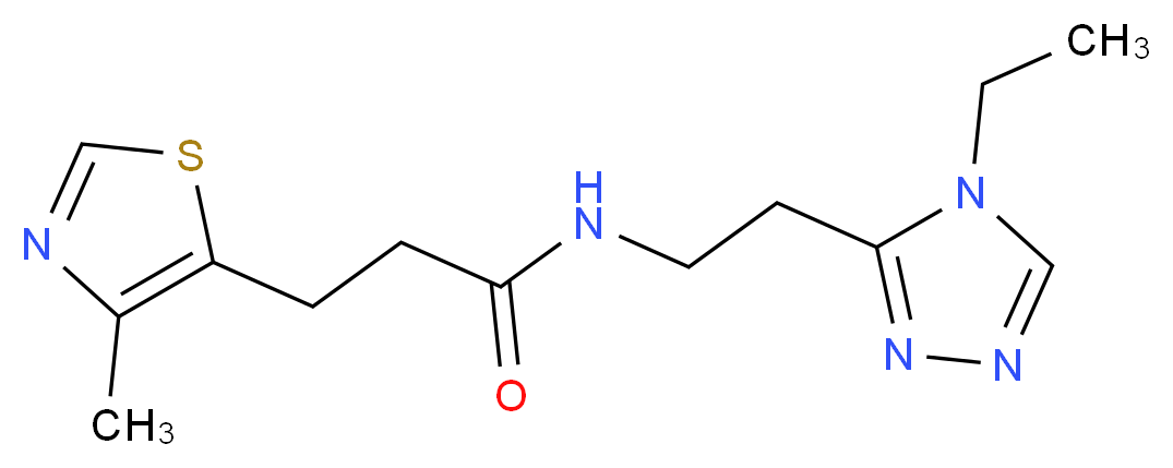N-[2-(4-ethyl-4H-1,2,4-triazol-3-yl)ethyl]-3-(4-methyl-1,3-thiazol-5-yl)propanamide_Molecular_structure_CAS_)